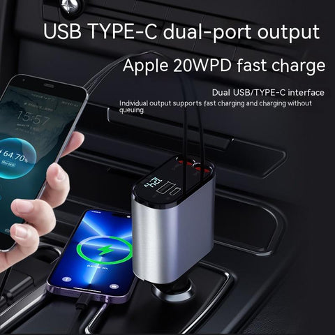 Metal 100W Fast Car Charger